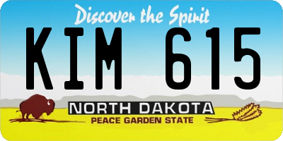 ND license plate KIM615