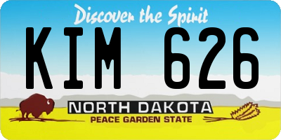 ND license plate KIM626
