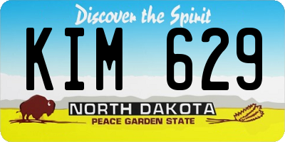 ND license plate KIM629