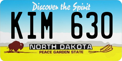 ND license plate KIM630