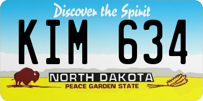 ND license plate KIM634