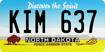 ND license plate KIM637