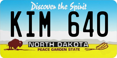 ND license plate KIM640