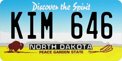 ND license plate KIM646
