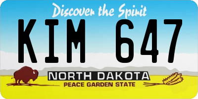 ND license plate KIM647