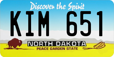 ND license plate KIM651