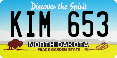 ND license plate KIM653