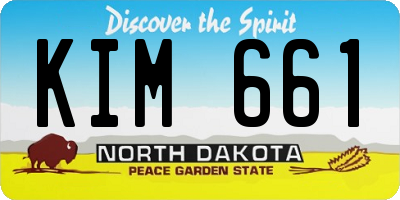 ND license plate KIM661