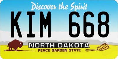 ND license plate KIM668