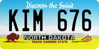 ND license plate KIM676