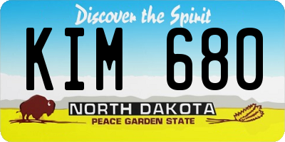 ND license plate KIM680