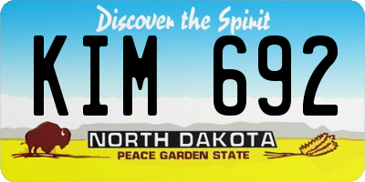 ND license plate KIM692