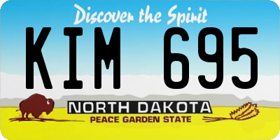 ND license plate KIM695