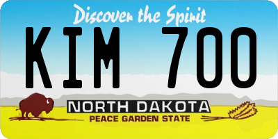 ND license plate KIM700