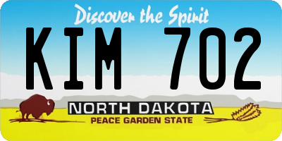 ND license plate KIM702