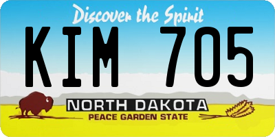 ND license plate KIM705