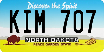 ND license plate KIM707