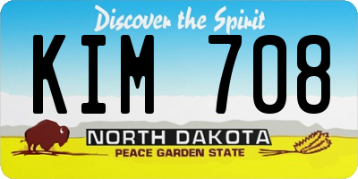 ND license plate KIM708