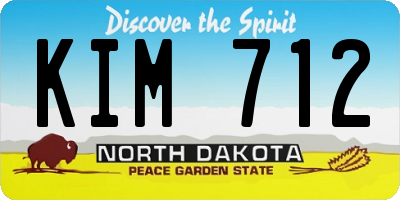 ND license plate KIM712
