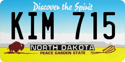 ND license plate KIM715