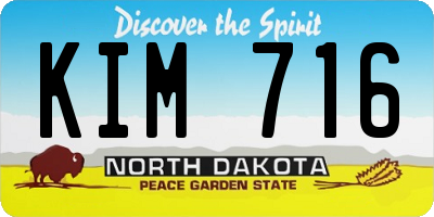 ND license plate KIM716