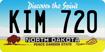 ND license plate KIM720