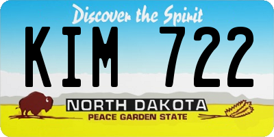 ND license plate KIM722