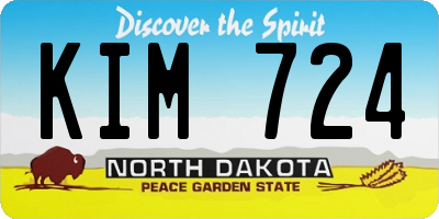 ND license plate KIM724