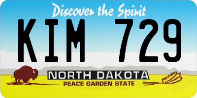 ND license plate KIM729