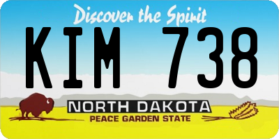 ND license plate KIM738