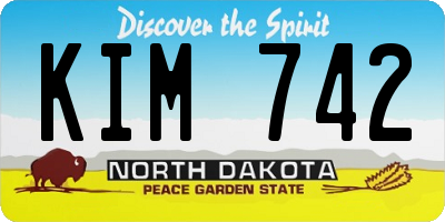 ND license plate KIM742