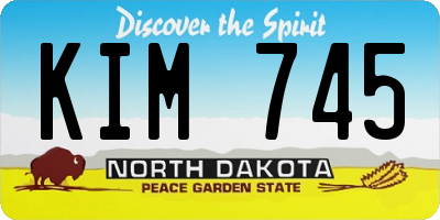 ND license plate KIM745