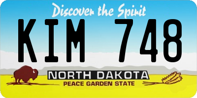 ND license plate KIM748