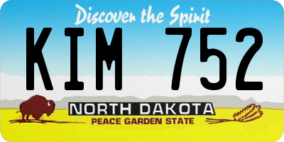 ND license plate KIM752