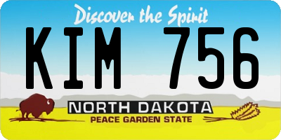 ND license plate KIM756