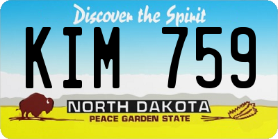 ND license plate KIM759