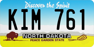 ND license plate KIM761