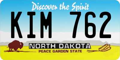 ND license plate KIM762