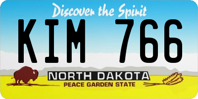 ND license plate KIM766
