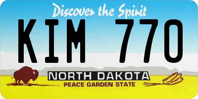 ND license plate KIM770