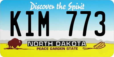 ND license plate KIM773