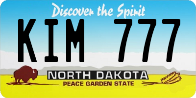 ND license plate KIM777