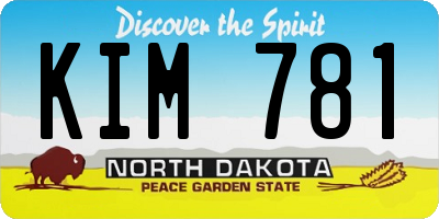 ND license plate KIM781