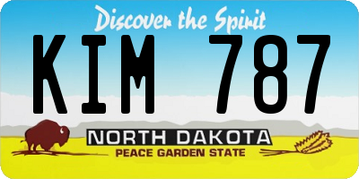 ND license plate KIM787