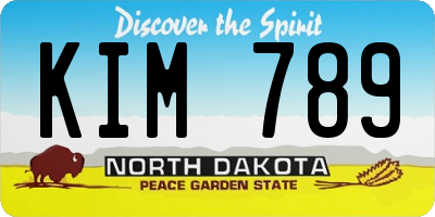 ND license plate KIM789