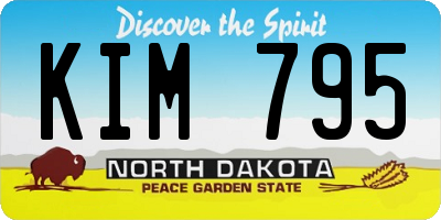 ND license plate KIM795