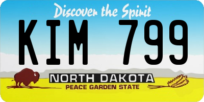 ND license plate KIM799