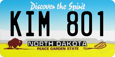 ND license plate KIM801