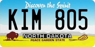 ND license plate KIM805