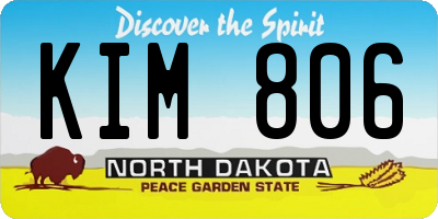 ND license plate KIM806